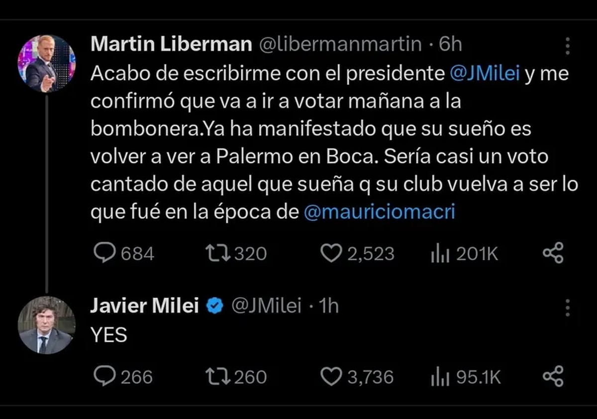 El presidente Javier Milei irá a votar en La Bombonera Reporte NOA