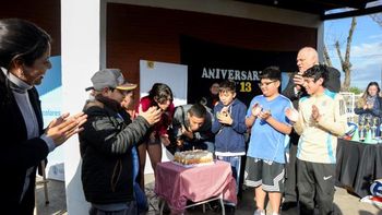 Federico Masso participó de la jornada por los 13 años de la escuela Pantaleón Fernández