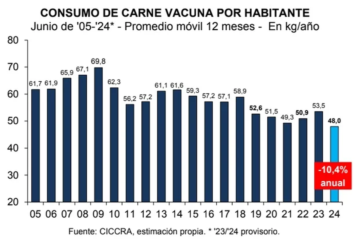 El peor junio en consumo de carne. (Foto: El Destape)