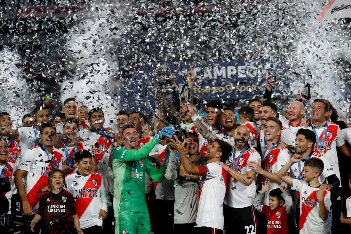 River festejando el título de la Liga Profesional.