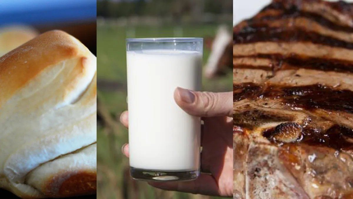 Impuestos en la carne, leche y pan: ¿Cuánto influyen en el precio final?