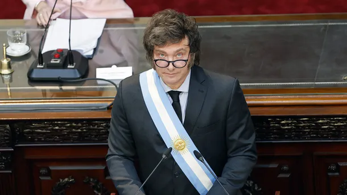 Javier Milei en la apertura de sesiones ordinarias. (Foto: Minuto Uno)