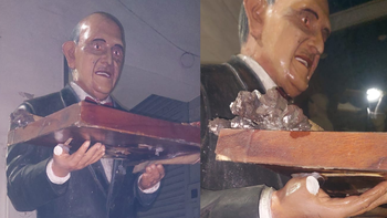 Está dañada la figura del Señor de los Cubanitos en la Peatonal
