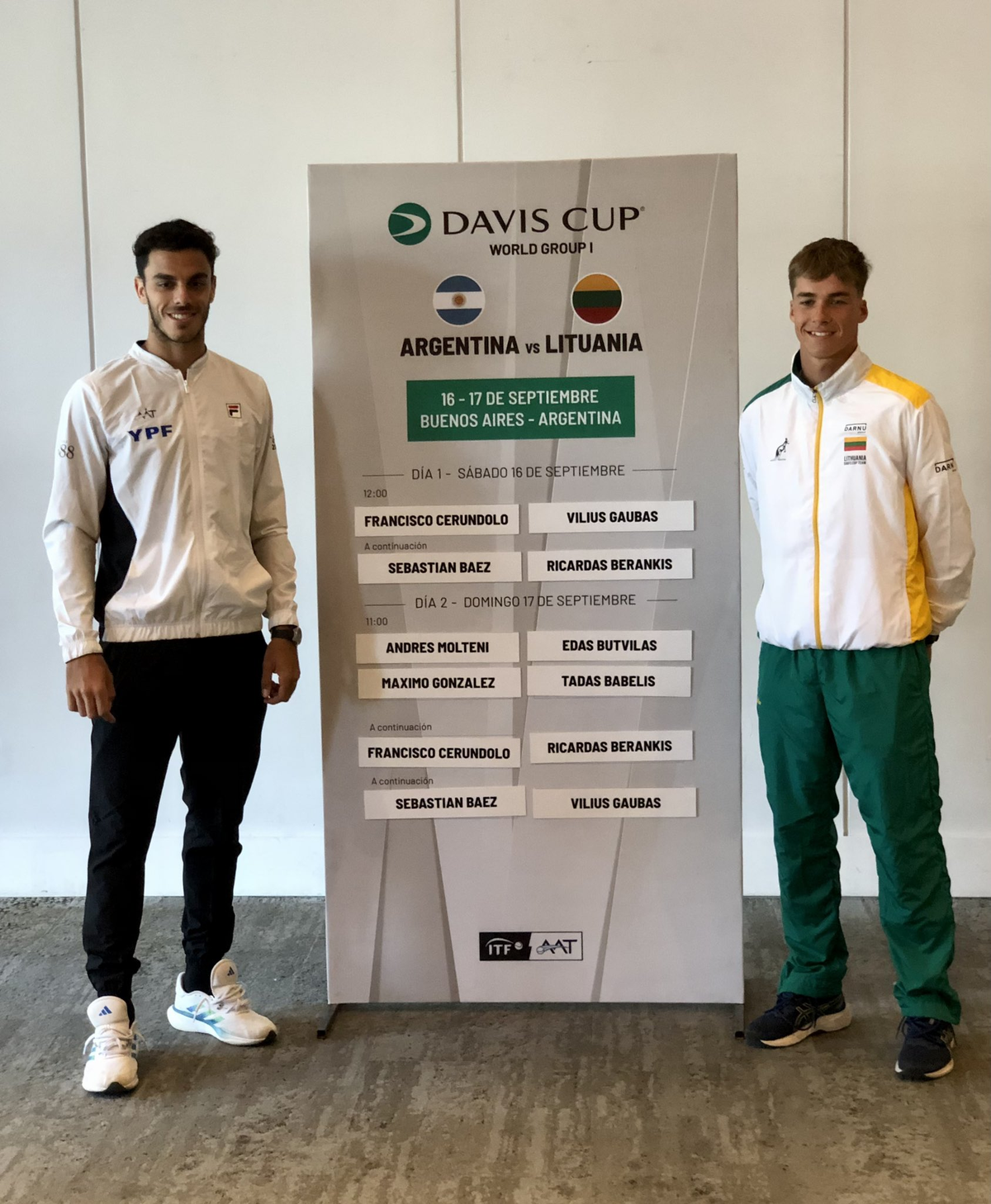 Copa Davis: Cerúndolo abrirá la serie ante Lituania