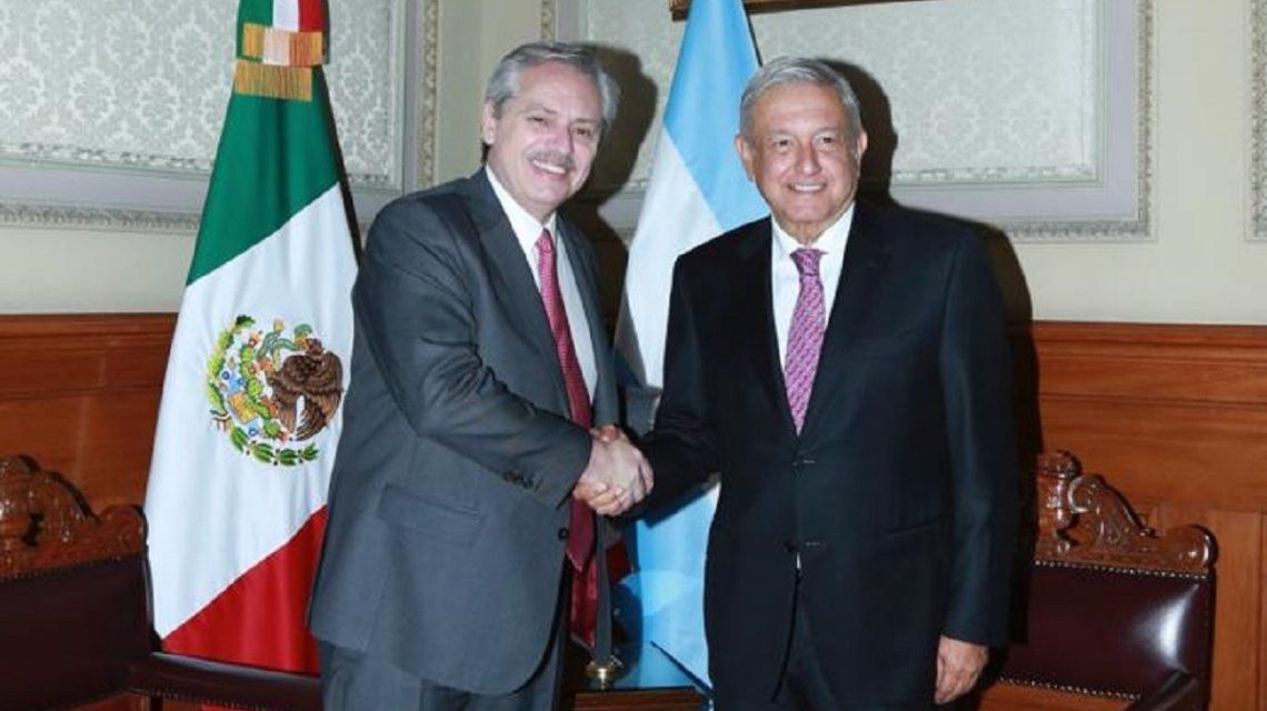 Alberto Fernández junto a Andrés López Obrador.