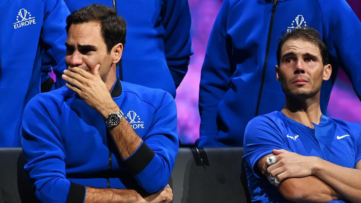 Roger Federer y Nadal emocionados en el homenaje de despedida al suizo: "Estar junto a Rafa ha sido maravilloso".