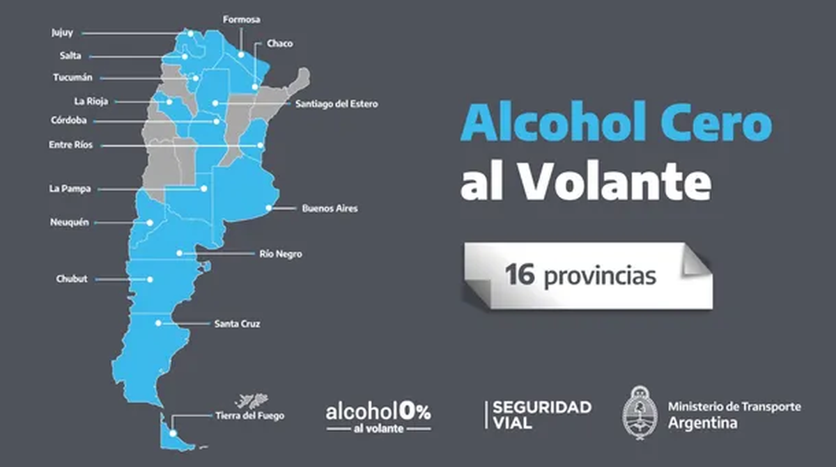 Ley de Alcohol cero: Son 16 las provincias que lo implementan.
