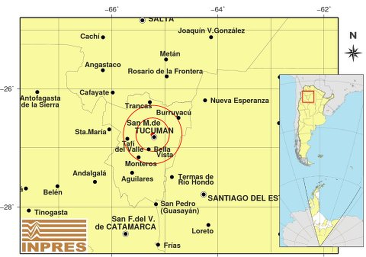 Temblor en Tucumán.