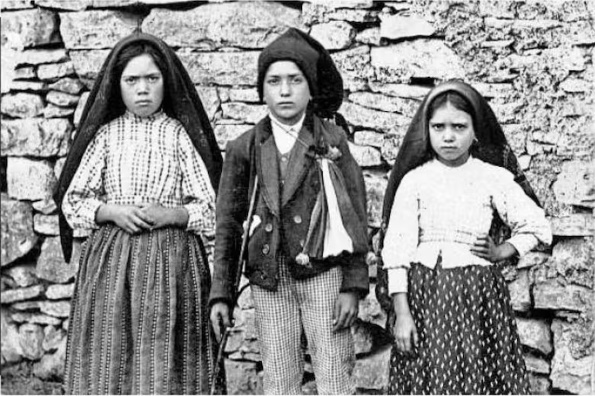 Los pastorcitos de Fátima, Lucía, Francisco y Jacinta. Foto: La Nación