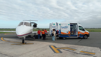 Trasladaron a un paciente crítico a Buenos Aires