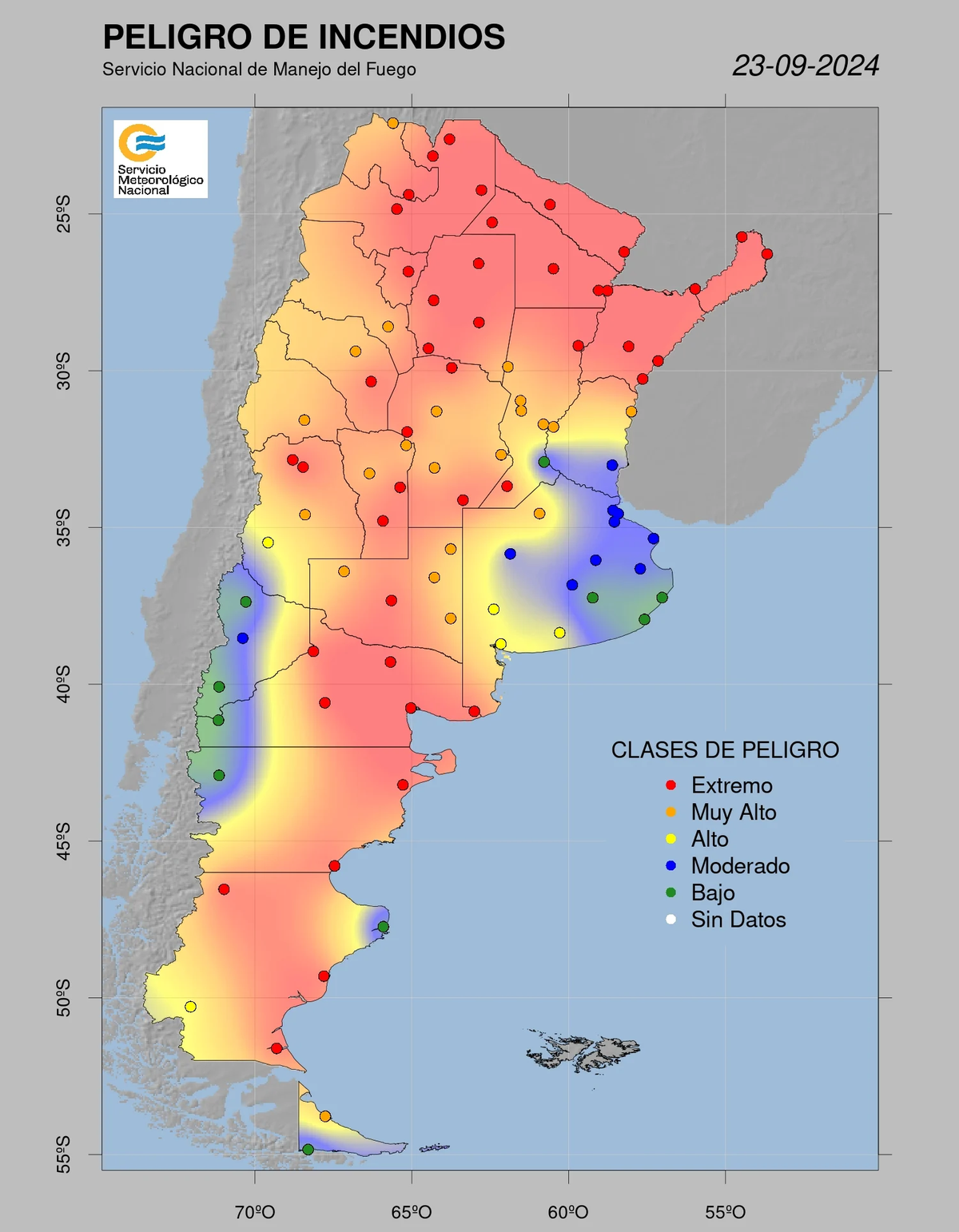 El riesgo de incendio es extremo para este lunes en Tucum&aacute;n.