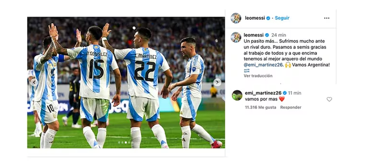 “Tenemos al mejor arquero del mundo”: el posteo de Lionel Messi dedicado al Dibu Martínez y la respuesta del arquero. (Foto: Infobae)