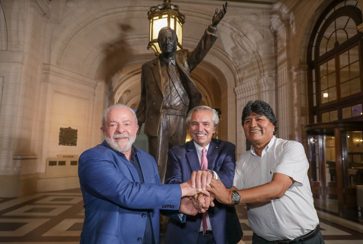 Lula, Alberto y Evo, juntos en el CCK.