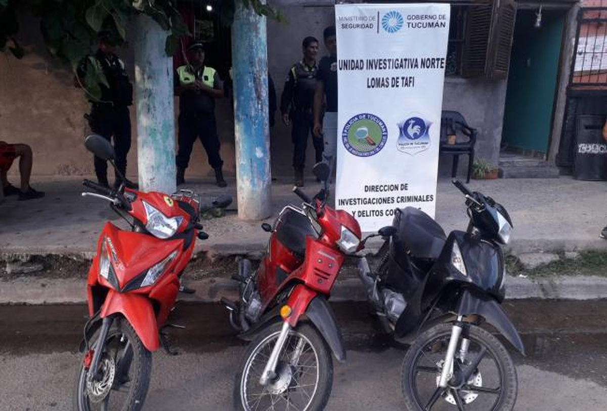 Lomas de Tafí: secuestraron tres motos utilizadas para robos