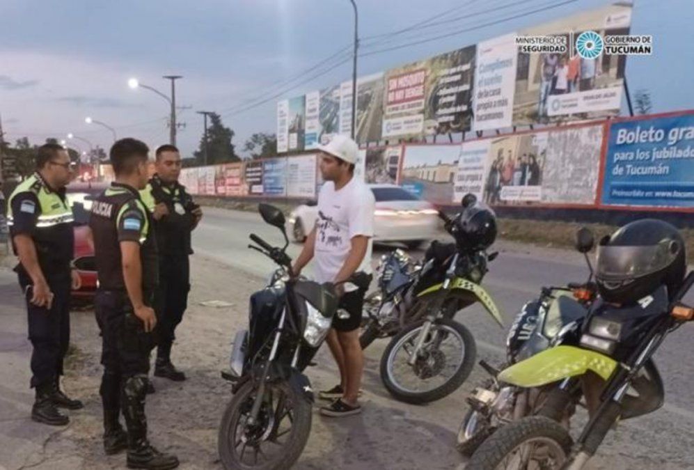 Control: trece motocicletas retenidas y seis detenidos