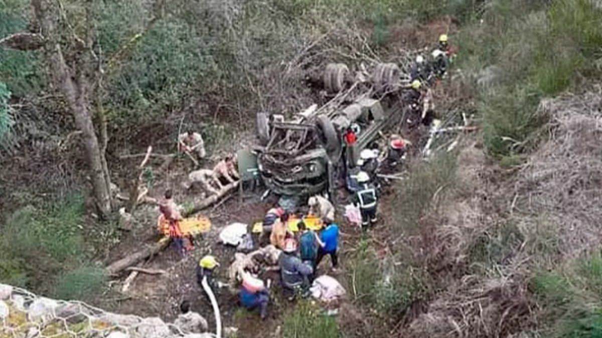 Neuquén: un camión cayó a un barranco y fallecieron cuatro soldados