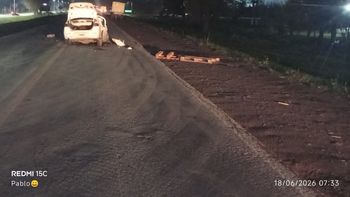Se produjo un accidente entre un auto y un camión