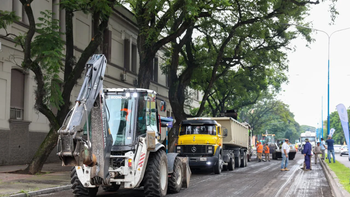 Repavimentación de la avenida Mitre: 