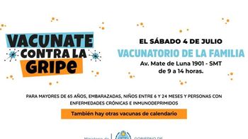 Habrá jornada de inmunización en el Vacunatorio de la Familia