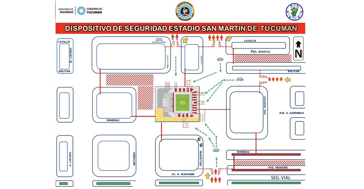 As&iacute; diagramaron San Mart&iacute;n y Seguridad los ingresos al estadio desde las 16.