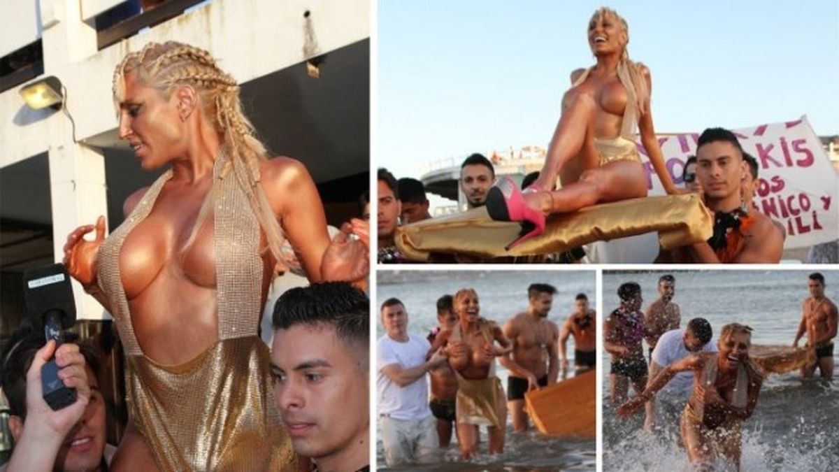 Vicky Xipolitakis se autocoronó como la reina de Mar del Plata