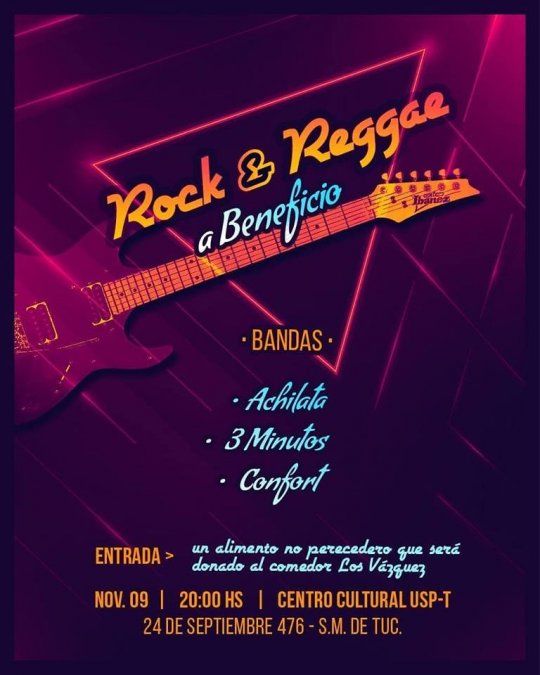 Realizan un festival de rock y reggae a beneficio del Merendero en Los Vázquez
