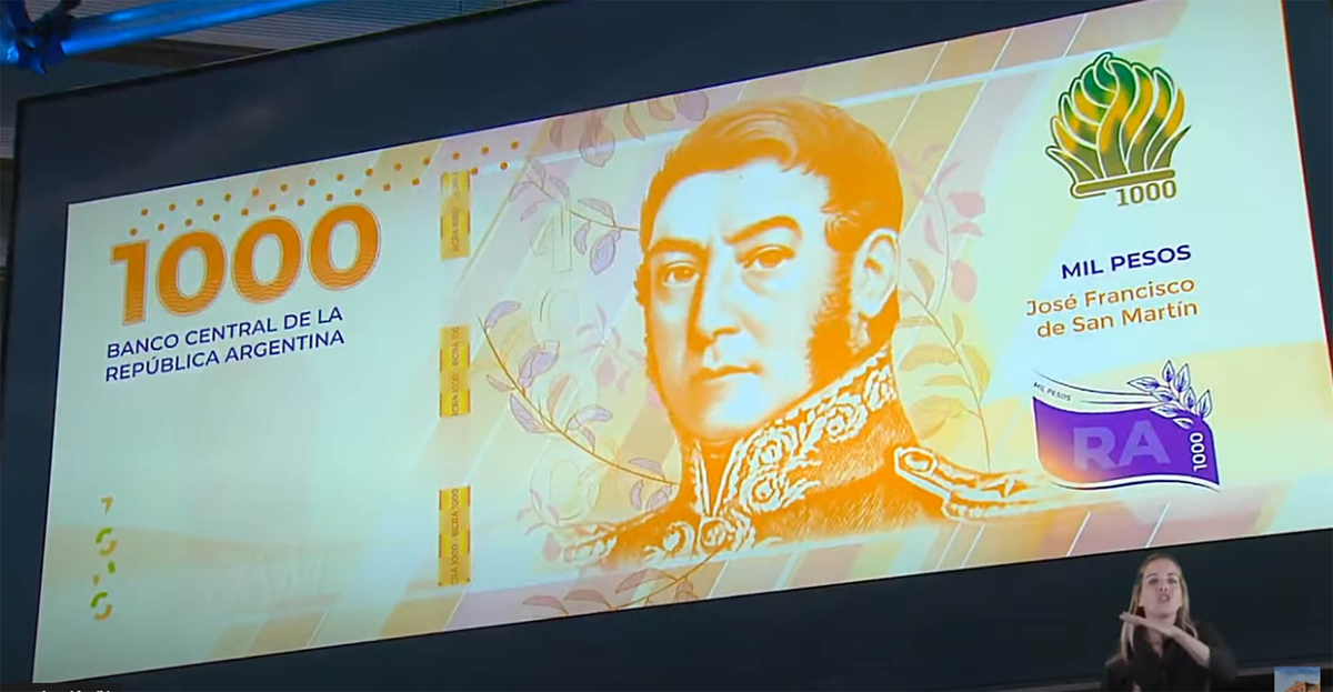 Lanzan un billete de $1.000 con José de San Martín