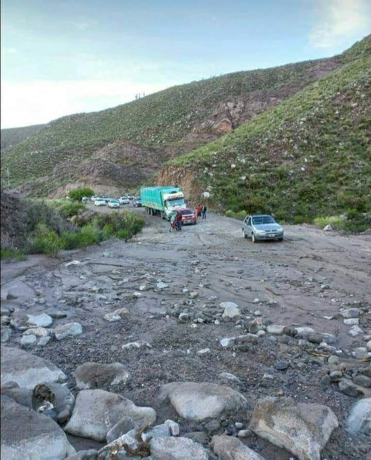 Tramo intransitable en Amaicha del Valle.