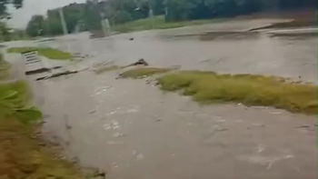La Invernada: se acumuló agua en un tramo de la ruta 38 por las lluvias