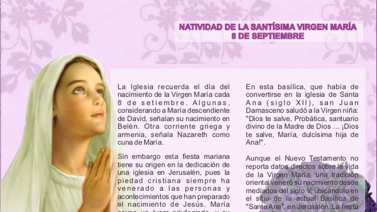 8 De Septiembre Natividad De La Santísima Virgen María 7049