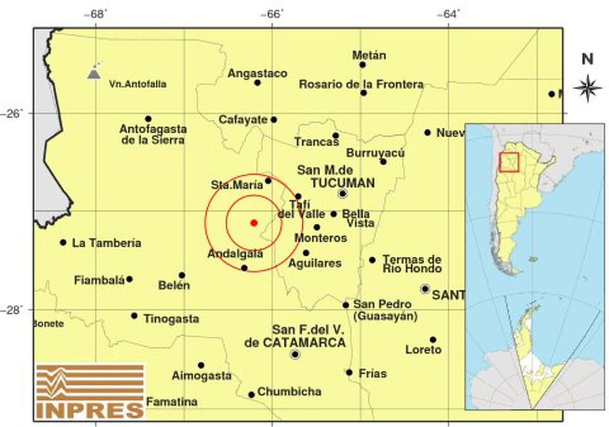 Otro temblor sacudió a Tucumán durante la siesta