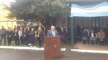 Jaldo inauguró un pozo de agua en el Liceo Militar Gral. Araoz de Lamadrid