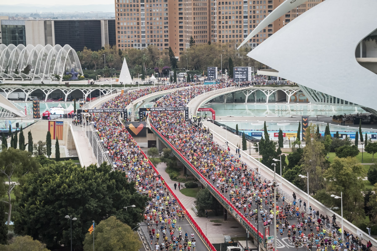 El Maratón Valencia Trinidad Alfonso Zurich tendrá lugar el 1 diciembre 2024. Foto: Valencia Ciudad de Runnig