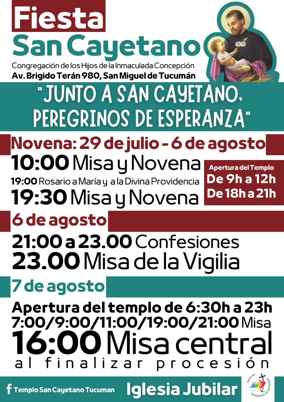 Fiesta de San Cayetano: cronograma de actividades en Tucumán.