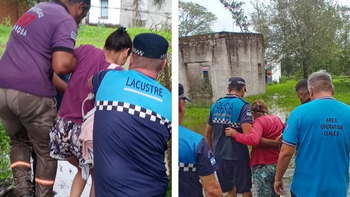 Personal de Policía Lacustre trasladó a varias personas aisladas por el temporal