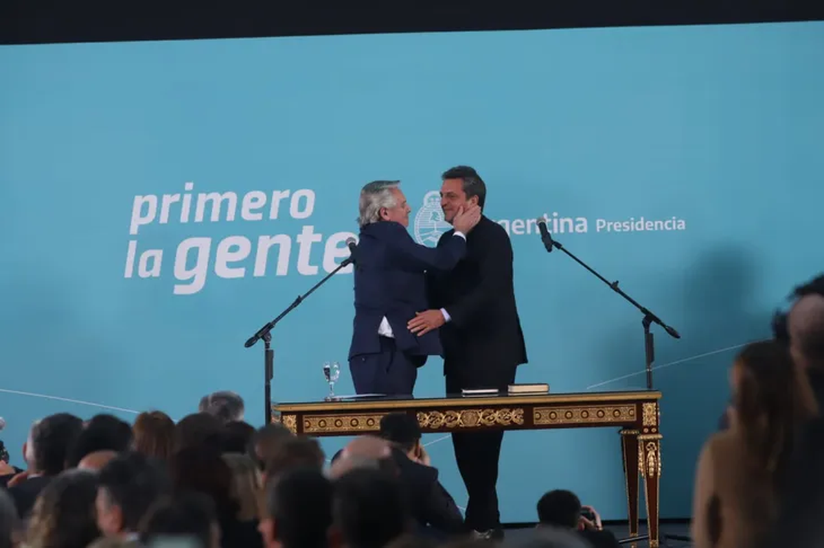 Sergio Massa en su juramento como ministro de Economía.