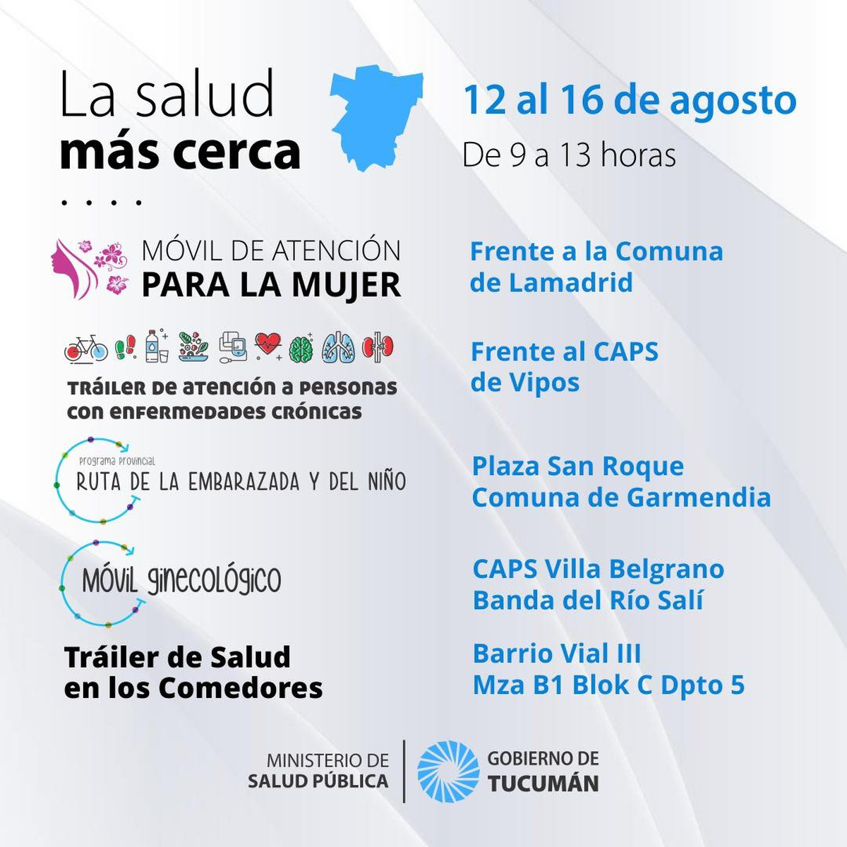 &iquest;D&oacute;nde estar&aacute;n los operativos m&oacute;viles de Salud esta semana?.