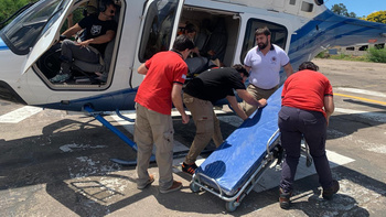 El helicóptero sanitario traslado un paciente traumatizado desde Mala Mala