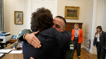 Javier Milei recibió al gendarme Nahuel Gallo en la Casa Rosada